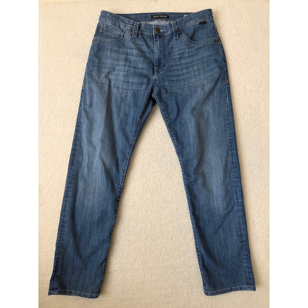 Mavi Zach Jeans Mens 34x32 Blue Straight Stretch Denim Medium Wash Pants